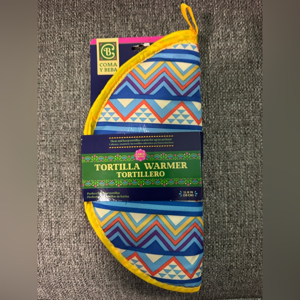 Yellow Tortilla Warmer with Floral Design Brand New